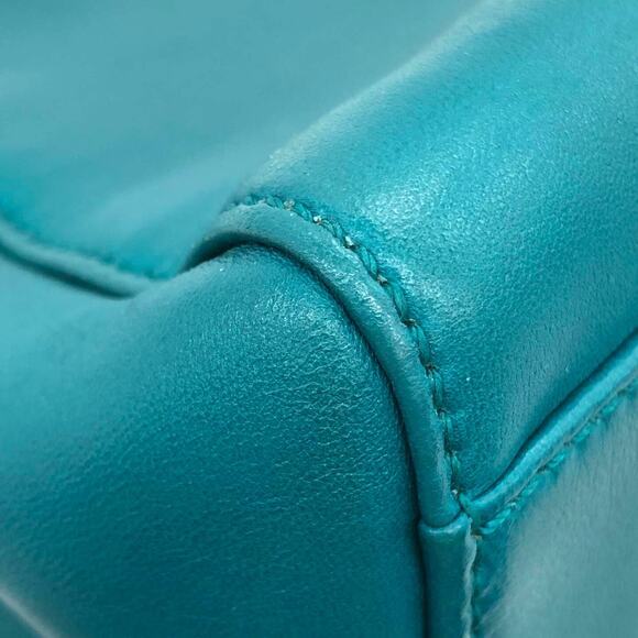 Fendi Teal Mini Peekaboo Bag Nappa Iconic Satchel Lago Teal Shoulder Handbag - Picture 6 of 15